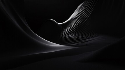A minimalist landscape with flowing curves and soft light, creating a serene and abstract atmosphere.