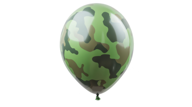 Camo Green Balloon - Green balloon with a camouflage pattern