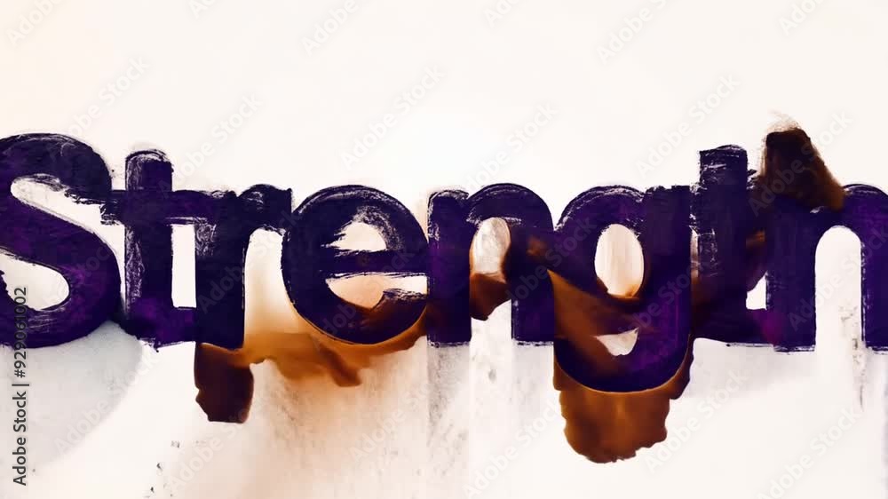 Aufkleber Strength Written in Bold Letters With a Creative Design Background Generative AI