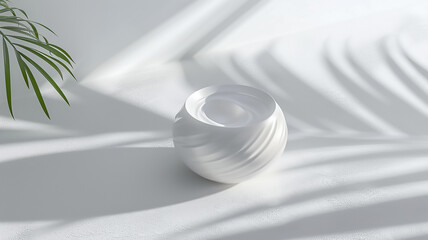 A white bowl sits on a countertop in a room with a white wal