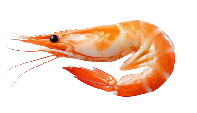 Fresh raw shrimp isolated on transparency background - Powered by Adobe