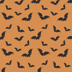 Fototapeta premium Halloween. Digital Papers. Seamless pattern of hand-drawn elements. Halloween decor, for fabric and surface design.