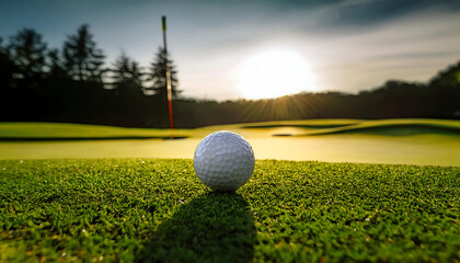golf ball placed green putting surface capturing focus precision sport detailed image