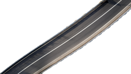 winding road curve on transparency background