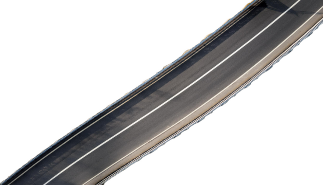 winding road curve on transparency background