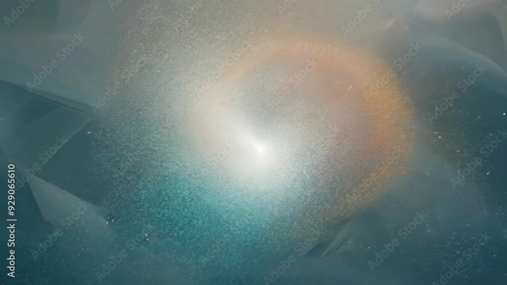 Poster an abstract visual of shimmering light reflections in a geometric space during the day