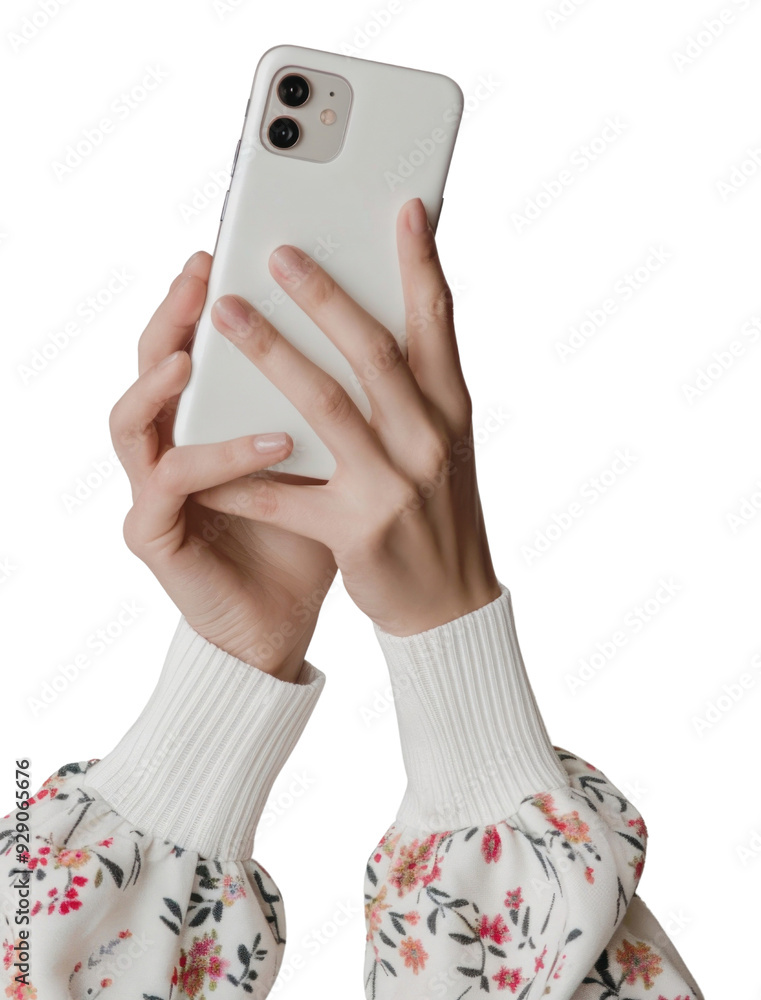 Canvas Prints PNG  Elegant hands holding smartphone