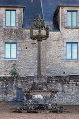 Calvary of the mission of 1864 at the cemetery of the church of Saint-Pierre in Berrien