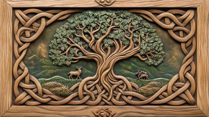 Celtic Tree of Life Carving