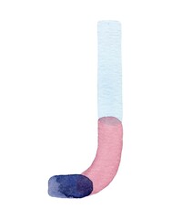 Hand-painted watercolor letter 'J' in soft pink and blue hues. Featuring smooth gradients and organic shapes, ideal for modern, artistic, and creative design projects