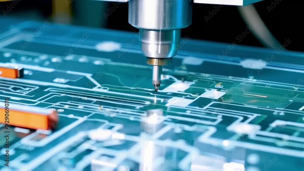 Aufkleber precision milling of circuit boards in a factory setting