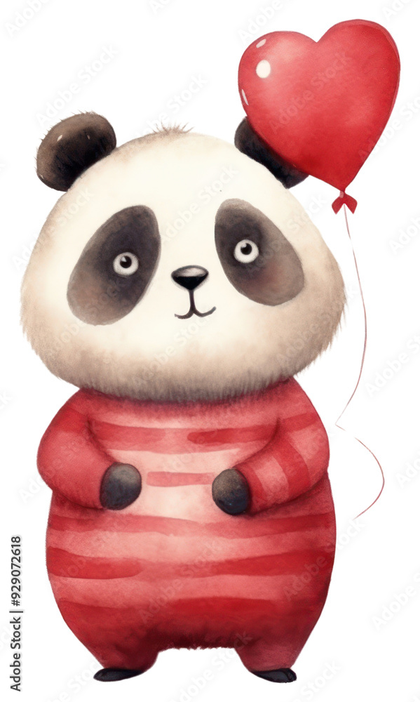 Canvas Prints PNG Panda heart cute toy.