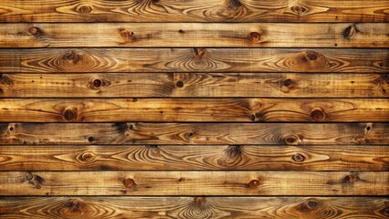Naklejka premium Rustic textured wood planks in a seamless repeat pattern, perfect for backgrounds or textures, featuring natural wooden grains and knots in a warm earthy tone.