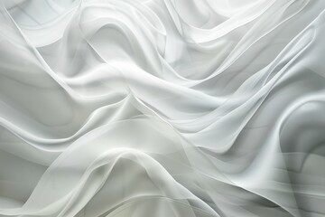 Obraz premium Soft, airy white fabric gracefully drapes and folds, creating an ethereal and tranquil feel.