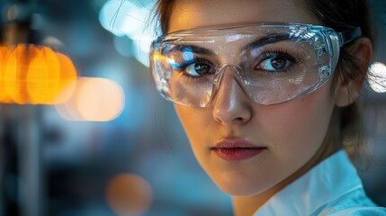 Safety First: Factory Worker in Protective Gear Monitoring Assembly Line with Copy Space for Text