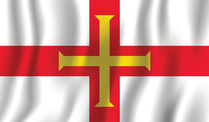 Obraz premium Realistic Guernsey national flag perfect color, scale, and proportion.