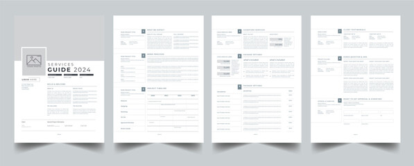 Services Guide Design layout Template With 4 page concept Accents