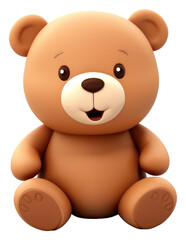 PNG Cartoon plush bear toy.