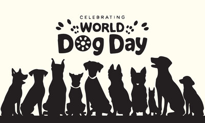 International Dog Day, world dog day. August 26. Vector illustration. poster, banner, greeting card, flyer. Happy National Dog Day. sale. event, party.