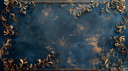 Ornate Baroque Frame with Luxury Floral Patterns Perfect for Formal Invitations and Graphic Designs