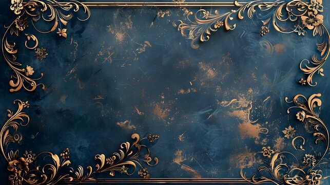 Ornate Baroque Frame with Luxury Floral Patterns Perfect for Formal Invitations and Graphic Designs