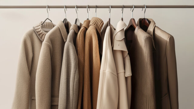 Image of a trendy autumn fashion collection with a minimalist touch. 