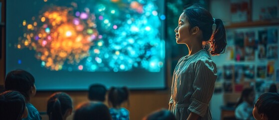 Global Connectivity in Education: Teacher Using Holographic Projection to Engage Remote Students