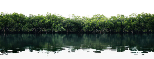 PNG Serene mangrove forest reflection