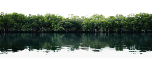 PNG Serene mangrove forest reflection