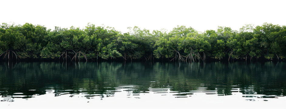 PNG Serene mangrove forest reflection