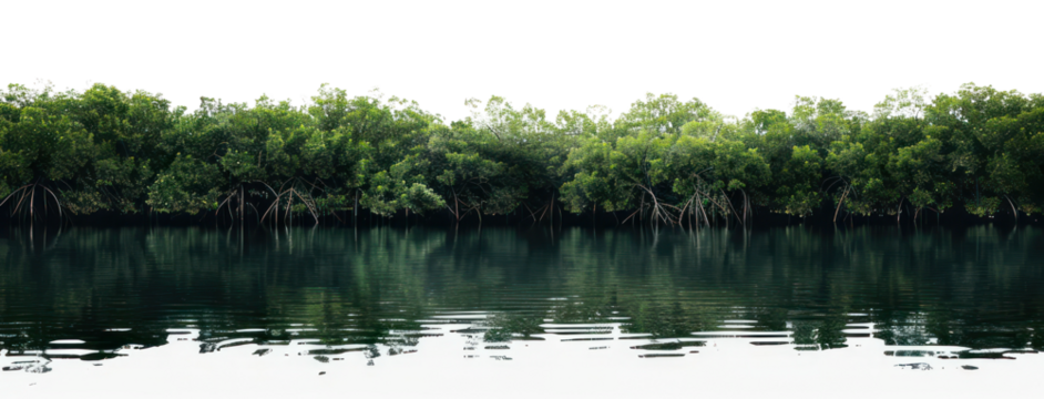 PNG Serene mangrove forest reflection
