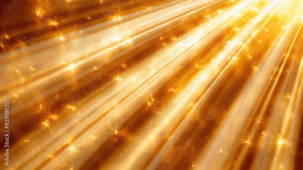 Poster a captivating burst of golden light, creating a warm and dazzling ambiance filled with sparkling ray