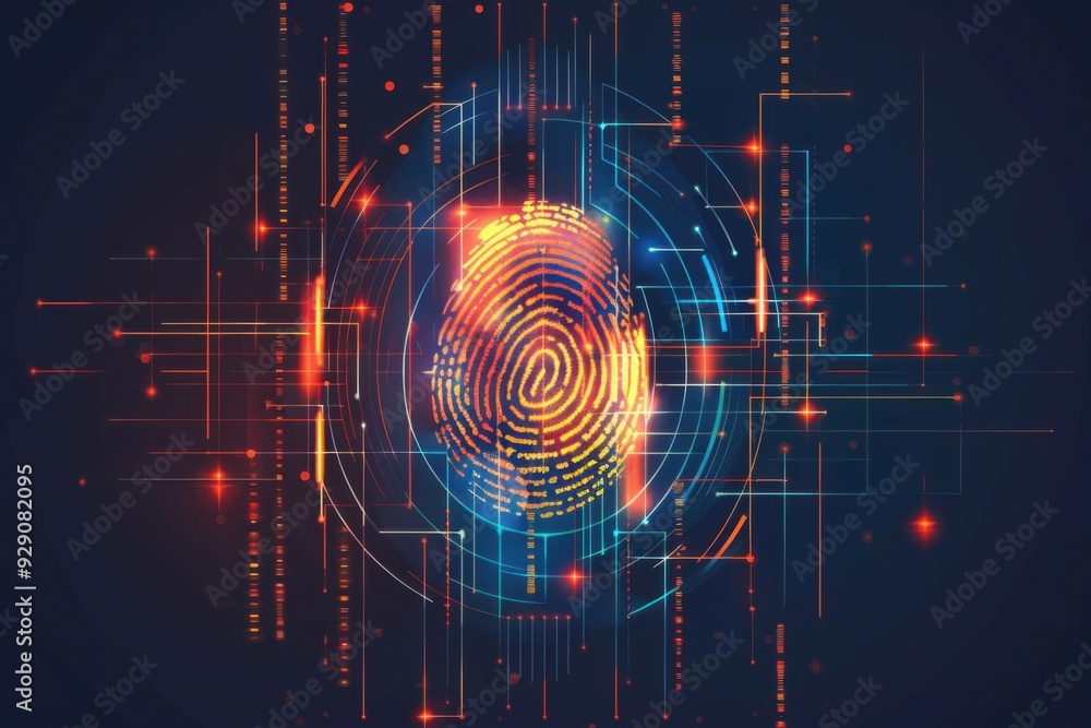 Poster fingerprint with abstract lines and shapes