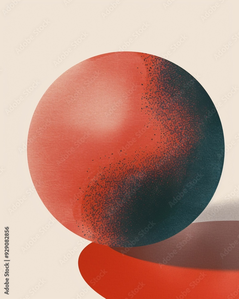 Poster mesmerizing crystal orb on a tranquil canvas - a red and black circle