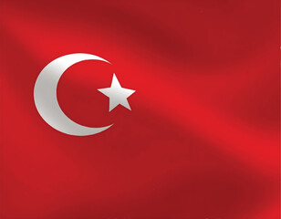 Obraz premium a turkish flag with a white crescent and star symbol with drapery on it