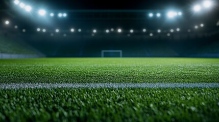 Obraz premium Soccer Field at Night: Ready for the Game