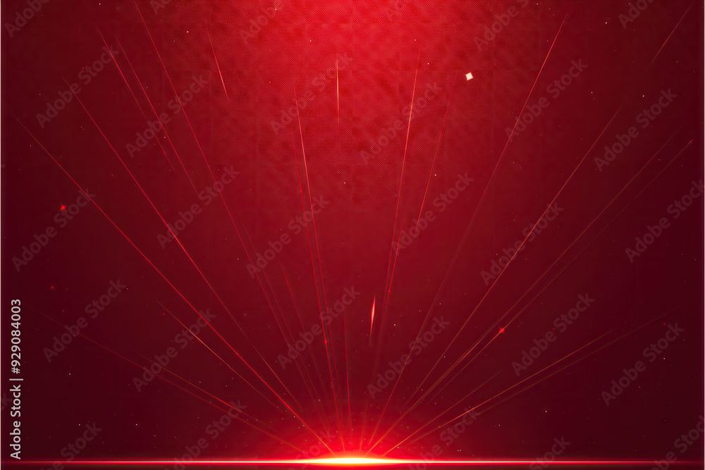 Poster abstract red background with shining rays
