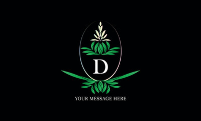 Elegant royal heraldic initial D logo. Business monogram crest, sign, emblem, identification for restaurant, royalty, boutique, hotel.