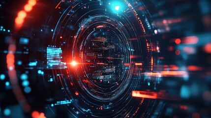 Digital Gateway: A mesmerizing abstract composition of glowing neon lights and intricate digital circuitry, evoking a sense of futuristic technology, connectivity, and boundless possibilities.