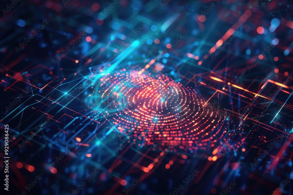 Poster fingerprint with abstract lines and shapes