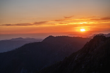 Sunset in sequoia national park