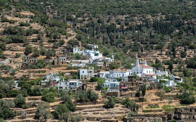 Obraz premium Greece, Traditional village in Andros island, Cyclades