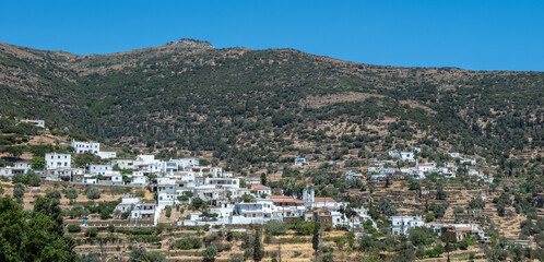 Naklejka premium Greece, Traditional village in Andros island, Cyclades