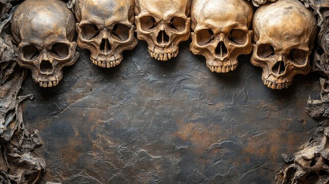 Spooky Skeletons and Bones with Ample Space for Text - Perfect for Halloween-Themed Designs and Backgrounds