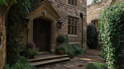 Fototapeta premium traditional english houses entrance