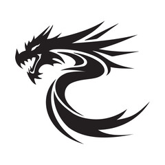 dragon. logos and tattoos. black and white flat design style. Suitable for e-sports, games, squads, etc. design template vector