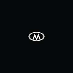 Letter M unique vehicle monogram with black background, useful for vehicle company. 