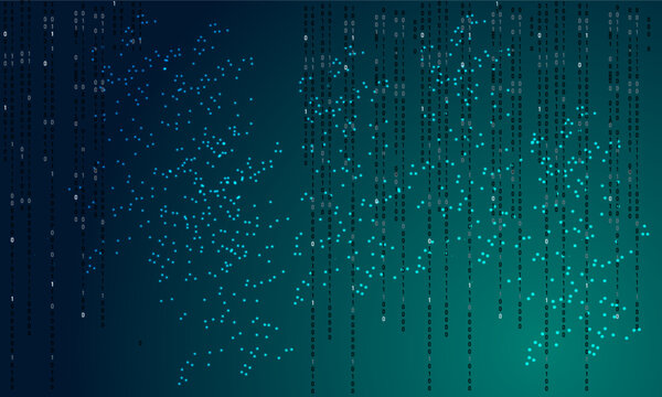  ai bacground dark green blue, data, circuit, abstract binary code