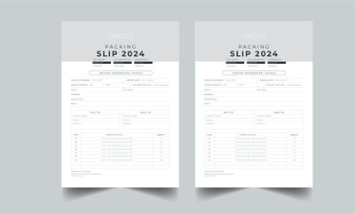 Packing Slip Design layout Template With 2 page concept Accents