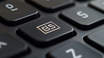 Close-up of a "BS" Key on a Black Keyboard